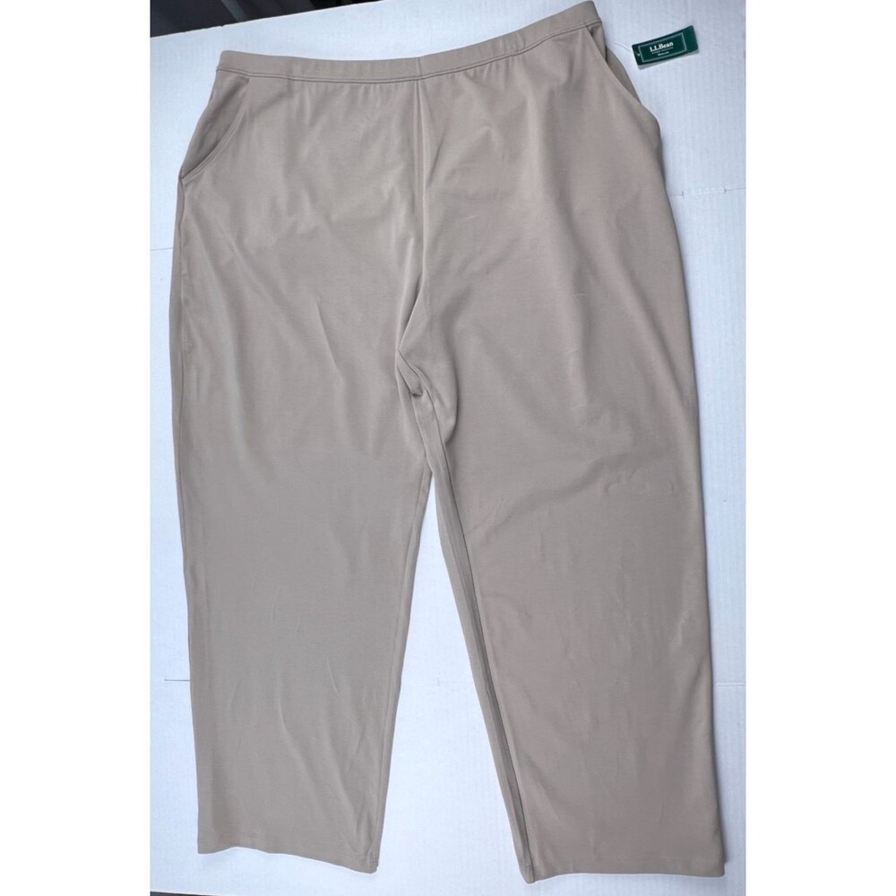 L.L.Bean Perfect Fit Pant Straight Leg Womens 3X Black Pull On Elastic Waist NWT